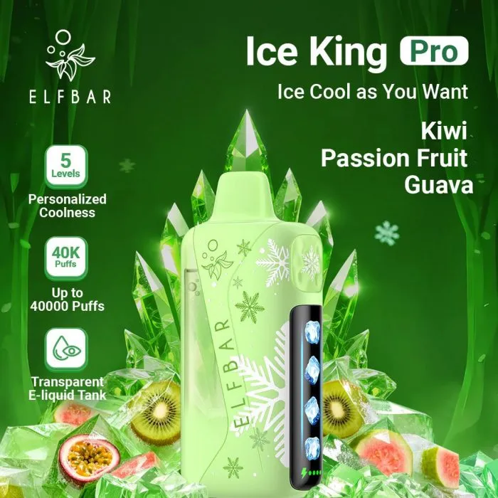Buy Elfbar ice king pro kiwi passionfrout guava  - Online Vape Store India