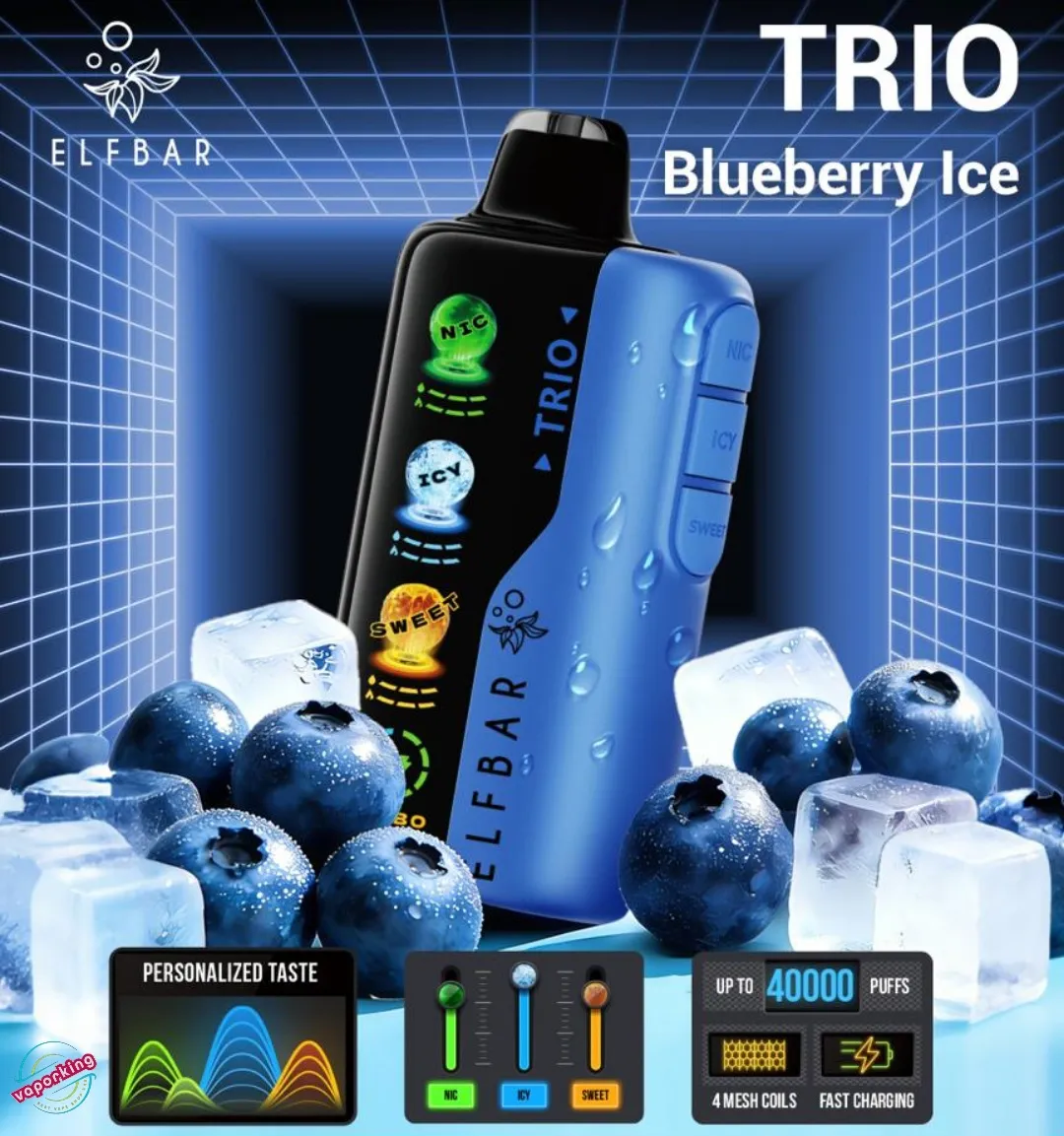 Buy Elfbar trio blueberry ice  - Online Vape Store India